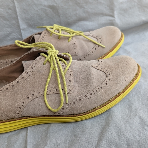 Cole Haan Tan+Yellow Oxfords (Women's 11) - Picture 3 of 3